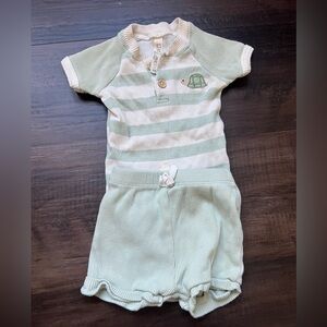 Mint and White Striped Kids 2 piece set